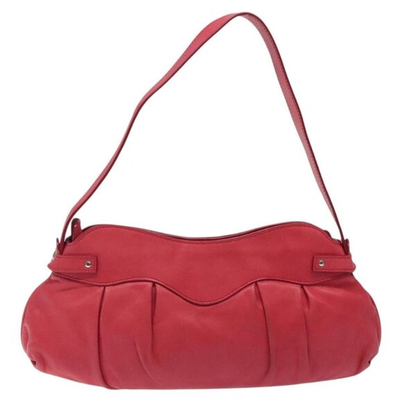 Salvatore Ferragamo Gancini Shoulder Bag Leather Pink Silver Auth - Picture 3 of 16